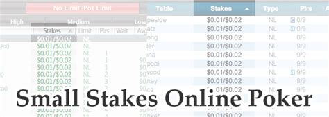 small stakes poker online.